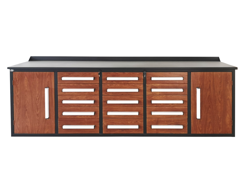 Steelman 10' Garage Cabinet Workbench (15 Drawers & 2 Cabinets)