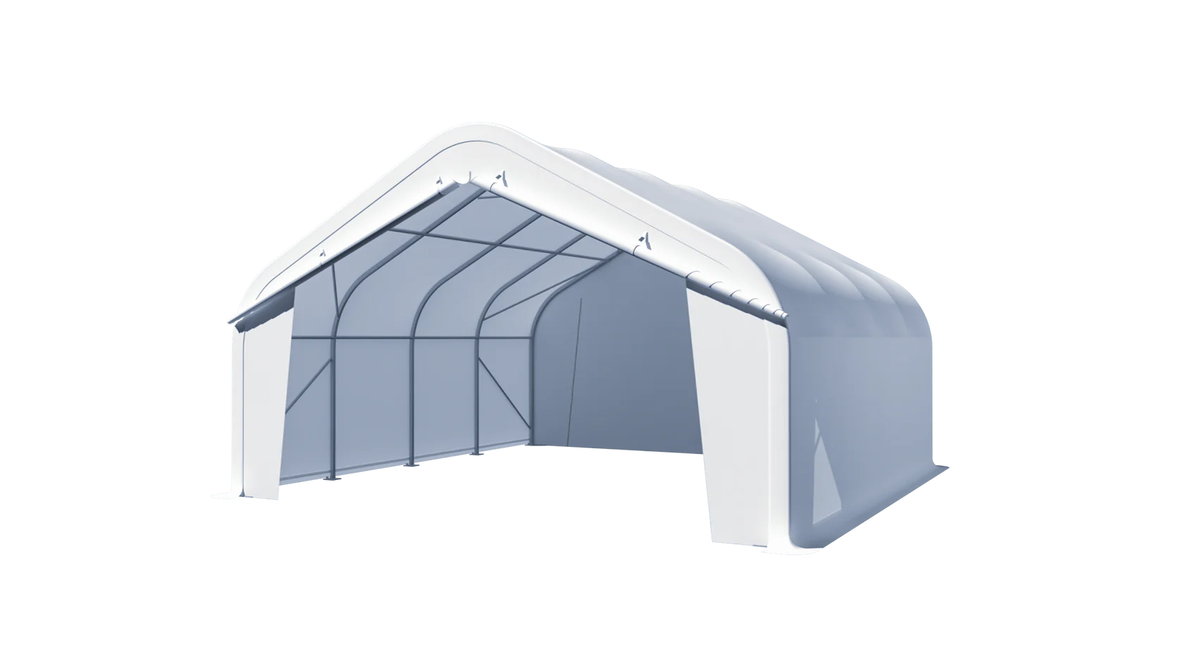 Gold Mountain Single Truss Round Storage Shelter W20'xL20'xH12' - 420g PVC 5ft Arch space