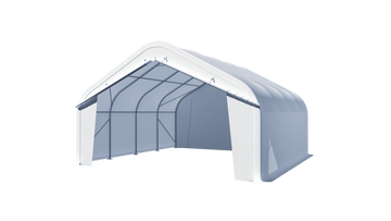 Gold Mountain Single Truss Round Storage Shelter W20'xL20'xH12' - 420g PVC 5ft Arch space
