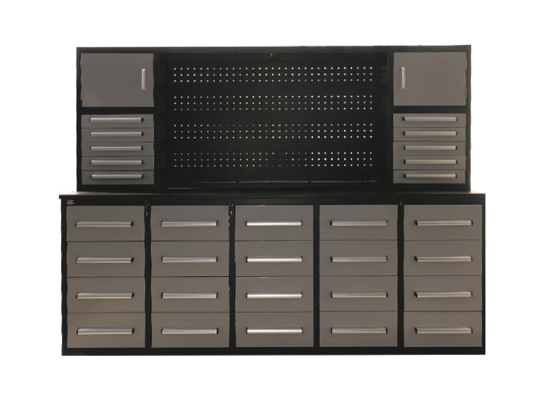 Steelman 10' Stainless Steel Garage Cabinet Workbench (30 Drawers & 2 Cabinets)
