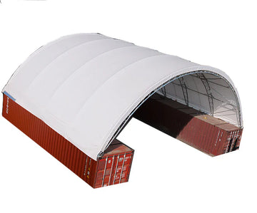 Double Truss Shipping Container Canopy Shelter 40'x40'x15' - Model M