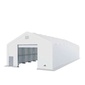Gold Mountain Double Truss Peak Storage Shelter-W50'xL104'xH23' 8ft Arch spacing