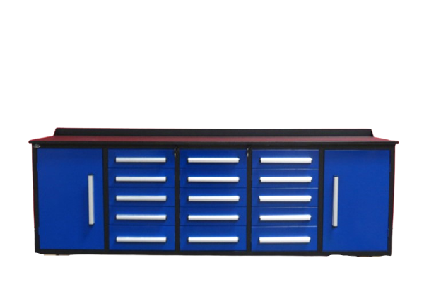 Steelman 10' Garage Cabinet Workbench (15 Drawers & 2 Cabinets)