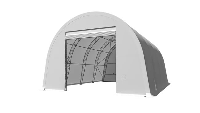 Gold Mountain Single Truss Round Storage Shelter W30'xL84'xH15' 4FT - 500g PVC