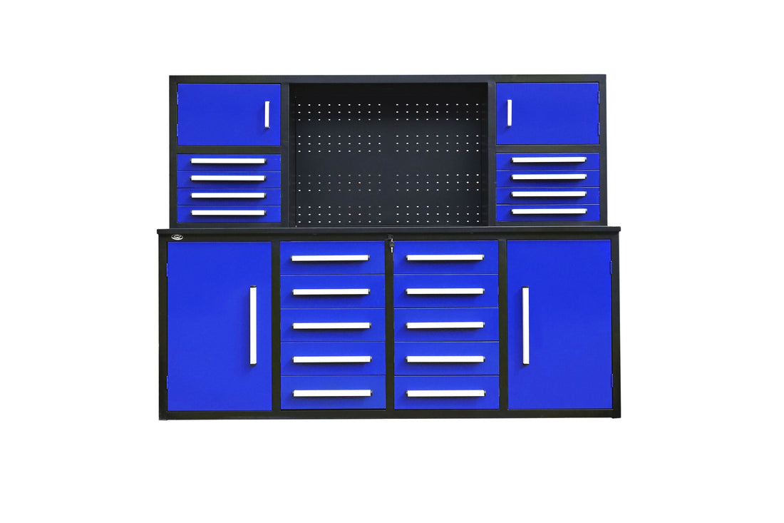 Steelman 7' Garage Cabinet Workbench (18 Drawers & 4 Cabinets)