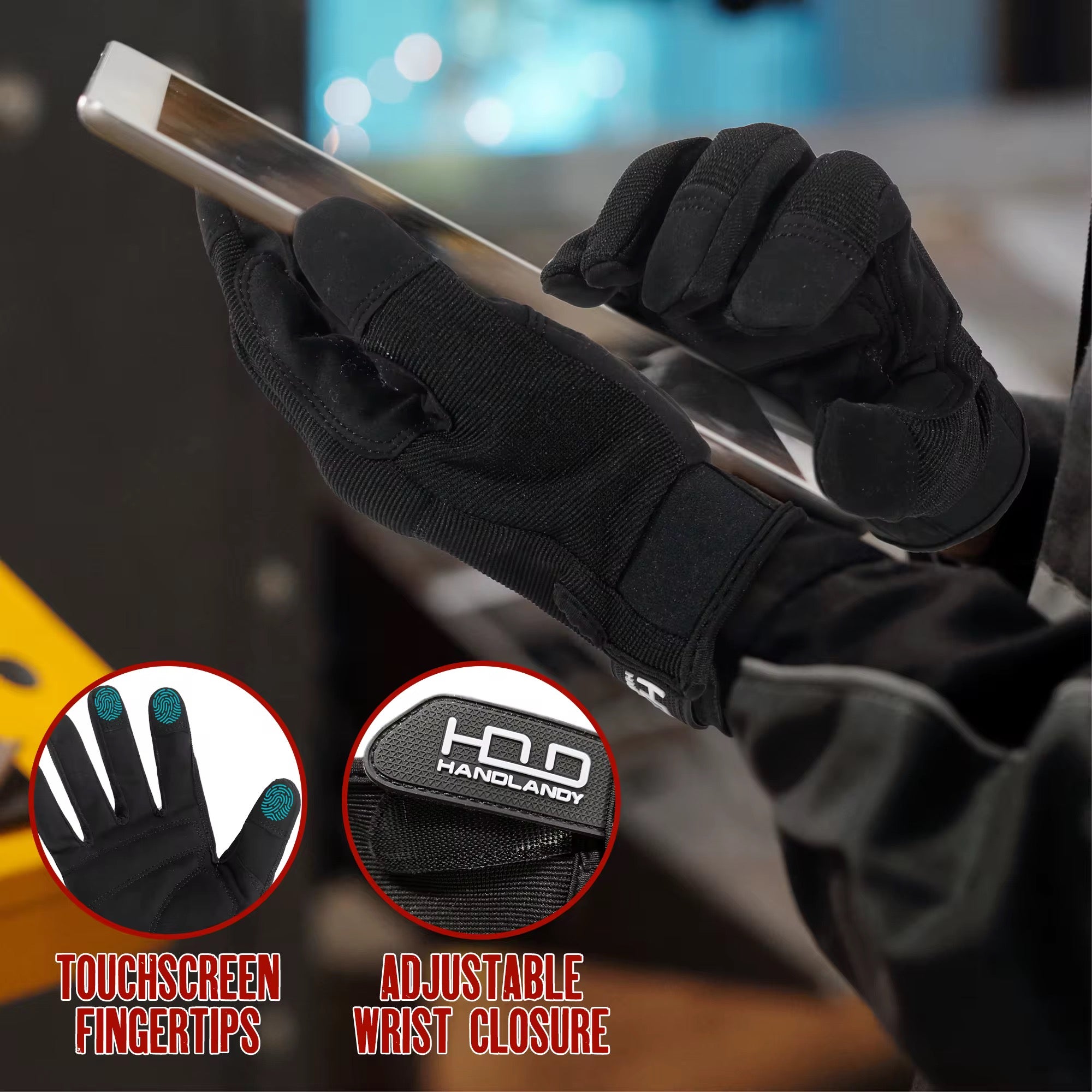 Black Microfiber Fabric Touch Screen Mechanic Safety Work Training
Tactical Gloves