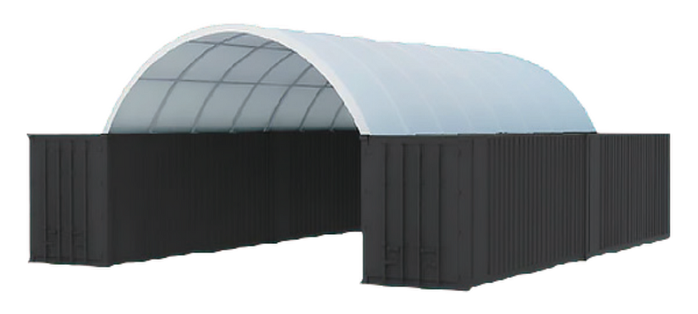 Gold Mountain Single Truss Shipping Container Canopy Shelter 20'x40'x6.5' 1.2m Arch space 300g PE