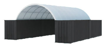 Gold Mountain Single Truss Shipping Container Canopy Shelter 20'x20'x6.5' 1.0m Arch space 300g PE